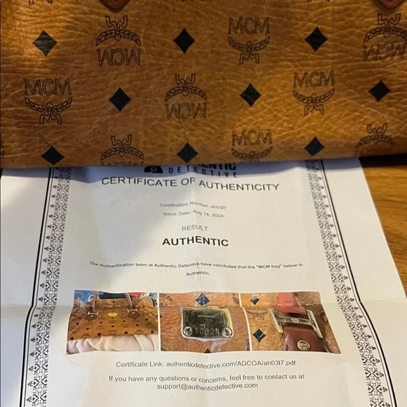 MCM Cognac Monogram Satchel - Picture 4 of 15